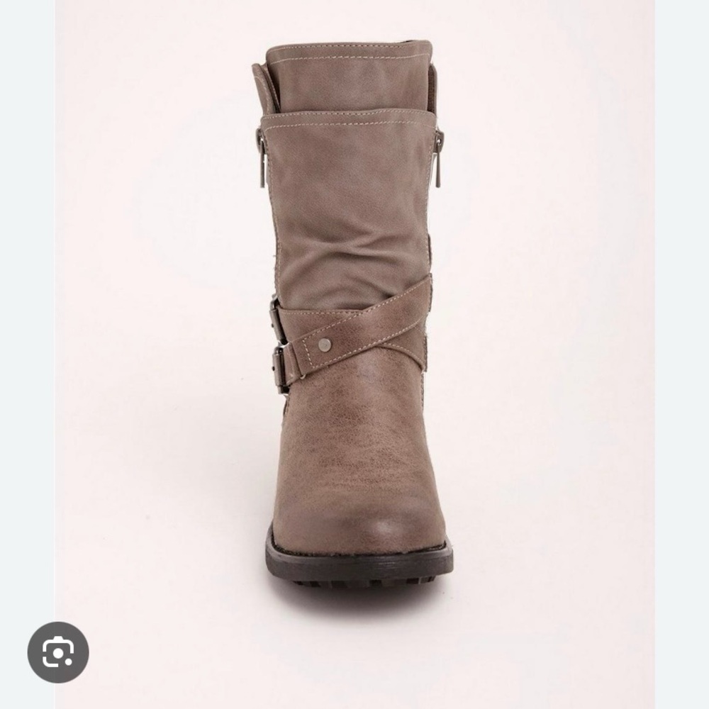 Torrid Grey STRAPPY SLOUCH MOTO BOOTS 9.5W - Picture 2 of 13